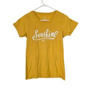 Natural Life Sunshine T Shirt S Womens Yellow Short Sleeve Pullover Summer